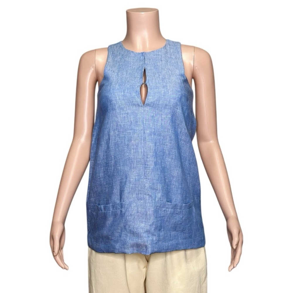 EMERSON FRY A-Line Mod Top, Chambray Linen, XS - Picture 7 of 13